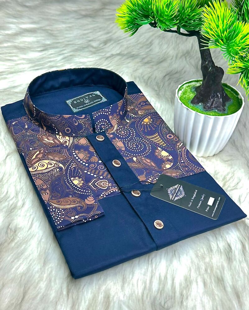 Premium Contest Panjabi -Code 1493 Navy Blue